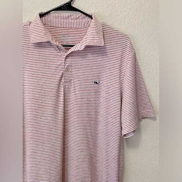 Vineyards Vines Men’s Red & White Stripe Performance Qtr Button Shirt! - Picture 3 of 10